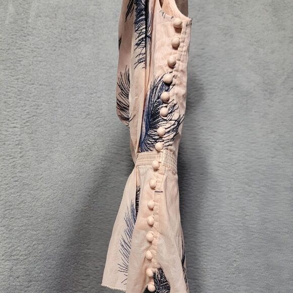 Byron Lars Beauty Mark Rare Soft Pink Navy Floral Leaf Top Sleeveless Size 2 NWT - Picture 4 of 6